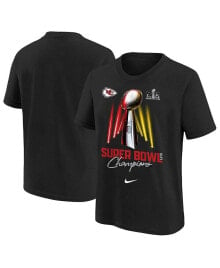 Nike big Boys Black Kansas City Chiefs Super Bowl LVIII Champions Lombardi Trophy T-shirt