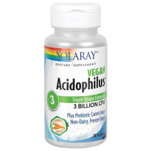 Пребиотики и пробиотики SOLARAY Acidophilus Plus  Биологическая пищевая добавка-ацидофилин + пребиотик  30 единиц