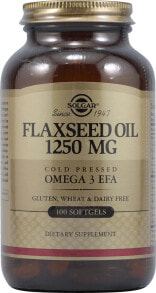 Рыбий жир и Омега 3, 6, 9 solgar Flaxseed Oil Omega-3 EFA Льняное масло холодного отжима, источник омега-3 300 мг 60 гелевых капсул