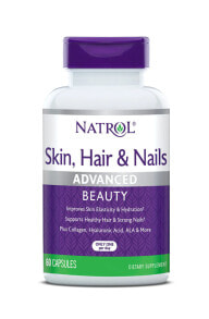 Витамины и БАДы для кожи Natrol Skin Hair & Nails Advanced Комплекс с коллагеном и гиалероновой кислотой для кожи, ногтей и волос 60 капсул