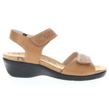 Купить коричневые женские сандалии Propet: Propet Wanda CutOuts Ankle Strap Wedge Womens Brown Casual Sandals WSX203LTAN