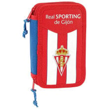 SAFTA Sporting Gijon Double Pencil Case 28 units