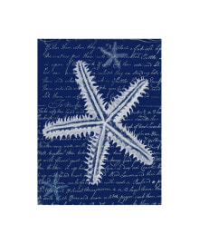 Trademark Global fab Funky White Starfish on Blue a Canvas Art - 15.5