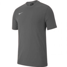Женские кроссовки мужская спортивная футболка серая с логотипом T-shirt Nike Tee TM Club 19 SS JUNIOR AJ1548-071