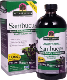 Растительные экстракты и настойки Nature's Answer Sambucus Black Elderberry Черная бузина 12 000 мг 480 мл