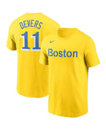 Nike men's Rafael Devers Gold-Tone Boston Red Sox 2021 City Connect Name Number T-shirt