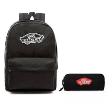 Женский спортивный рюкзак черный с  логотипом VANS Realm Backpack szkolny - VN0A3UI6BLK + Pirnik Pencil Pouch