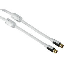Hama 1.5m, 2xCoax коаксиальный кабель 1,5 m Белый 00056578