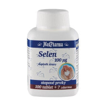Витамины и БАДы для мужчин MedPharma Selen Селен для поддержки иммунной функции и щитовидной железы 100 + 7 таблеток