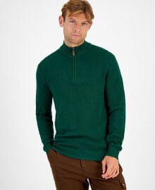 Купить мужские свитеры и кардиганы Club Room: Men's Quarter-Zip Textured Cotton Sweater, Created for Macy's