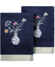Linum Home textiles Turkish Cotton Stella Embellished Hand Towel Set, 2 Piece