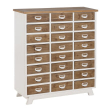 Chest of drawers White Beige Iron Fir wood 94 x 35 x 108 cm