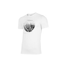 Мужские спортивные футболки мужская футболка спортивная белая с принтом город 4F TSM023