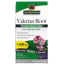 Витамины и БАДы для нервной системы nature's Answer, Valerian Root, 500 mg, 180 Vegetarian Capsules