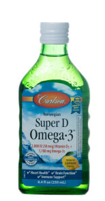 Рыбий жир и Омега 3, 6, 9 Carlson Super D Omega-3 Lemon Омега-3 из печени трески и витамин D 250 мл