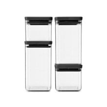 Brabantia Tasty+ банка Квадратный Пластик Черный, Прозрачный 122422