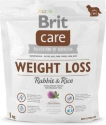 Сухие корма для собак Сухой корм для животных Brit, Care Weight Loss, гипоаллергенный, с кроликом и рисом, 1 кг