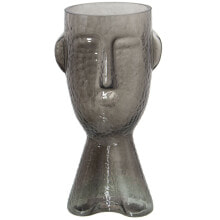 Vase Alexandra House Living Grey Crystal Face 11 x 11 x 29 cm