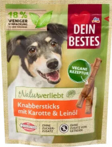 Hundeleckerli, Knabbersticks mit Karotte, Naturverliebt, vegan, 60 g