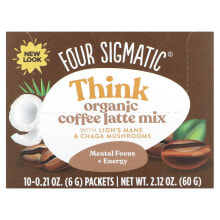 Think, Instant Organic Coffee with Lion's Mane & Chaga Mushrooms, Medium Roast, 10 Packets, 0.09 oz (2.5 g) Each