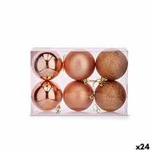 Set of Christmas balls Copper Plastic 8 x 9 x 8 cm (24 Units)