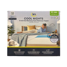 Serta 3" Cool Nights Gel Memory Foam Mattress Topper with Washable Cover, King купить онлайн