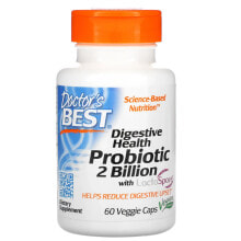 Пребиотики и пробиотики Докторс Бэст, добавка для здоровья пищеварительной системы, пробиотик с LactoSpore, 2 млрд КОЕ, 60 вегетарианских капсул