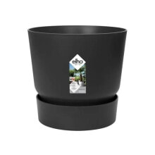 ELHO Greenville Runder Blumentopf 55 Schwarz 55 x H 50 cm Outdoor 100 % recycelt