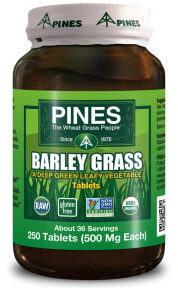 Суперфуды Pines International Barley Grass Трава ячменя 500 мг 250 таблеток