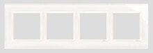 Умные розетки, выключатели и рамки kontakt-Simon Quadruple glass white pearl frame - DRN4 / 70