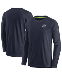 Nike men's College Navy Seattle Seahawks Sideline Lockup Performance Long Sleeve T-shirt