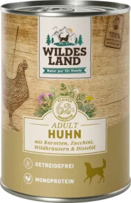 Купить влажные корма для собак Wildes Land: Nassfutter Hund mit Huhn, Karotte & Zucchini, 400 g