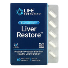 Пребиотики и пробиотики лайф Экстэншн, FLORASSIST Liver Restore, добавка для здоровья печени, 60 вегетарианских капсул