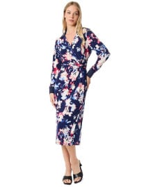 Купить женские платья Jones New York: Women's Collared Twisted Wrap Midi Dress