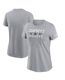 Nike women's Gray Dallas Cowboys 2023 NFL Playoffs Iconic T-shirt