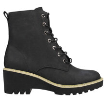 Купить черные женские высокие ботинки Corkys: Corkys Ghosted Round Toe Wedge Womens Black Casual Boots 80-9995-BLCK