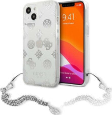 Guess Etui Guess GUHCP13SKSPESI Apple iPhone 13 mini srebrny/silver hardcase Peony Chain Collection