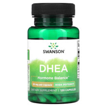 Витамины и БАДы для нормализации гормонального фона swanson, DHEA, High Potency, 25 mg, 120 Capsules
