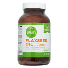 Рыбий жир и Омега 3, 6, 9 Simple Truth Organic Flaxseed Oil Органическое льняное масло для сердечно-сосудистой системы 1000 мг 90 гелевых капсул