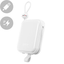 Powerbank z podstawką kabel USB-C i Iphone Lightning Cutie Series 10000mAh 22.5W biały