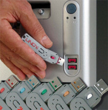 Computer connectors and adapters lindy USB Port Locks 4xORANGE+Key - Port blocker + key - USB Type-A - Orange - Acrylonitrile butadiene styrene (ABS) - 5 pc(s) - Polybag