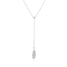 Женские колье stylish silver necklace with feather AGS986 / 47