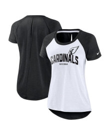 Nike women's White, Heather Black Arizona Cardinals Back Cutout Raglan T-shirt