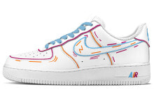 【定制球鞋】 Nike Air Force 1 Low 07 空军一号 二次元描边 动漫感 手绘工艺 百搭情侣款 情人节礼物 低帮 板鞋 女款 彩色 / Кроссовки Nike Air Force DH2920-111