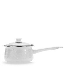 Golden Rabbit solid White Enamelware Collection 5 Cup Sauce Pan