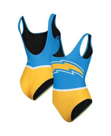 FOCO women's Powder Blue Los Angeles Chargers Team One-Piece Swimsuit