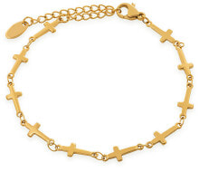 Браслет Troli Stylish gilded bracelet with crosses