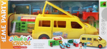Игрушечные машинки и техника для мальчиков игрушечная машинка Icom Автобус школьный, с аксессуарами
