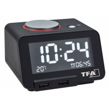 TFA Homtime - Quartz alarm clock - Rectangle - Black - Plastic - 0 - 50 °C - F - °C