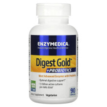 Enzymedica Digest Gold Plus ProBiotics Пищеварительные ферменты + Пробиотики 1.5 млрд КОЕ для здоровья пищеварительной системы 180 капсул